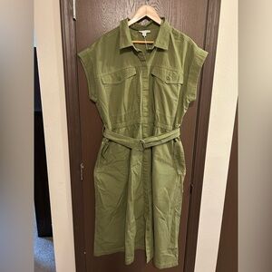 NWT Free Assembly Olive Green Safari Dress with Belt XXL
